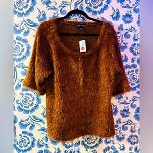 NWT Rust Derek Heart Retro Eyelash Sweater 1X